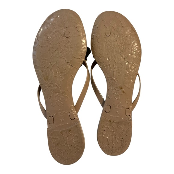 Valentino Garavani Women’s Lace Print Rubber Slides With Bow Slip On Size 39/9 - Picture 9 of 16
